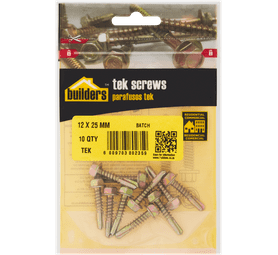 Build and Fix 10 x Tek Screws 12 x 25 mm