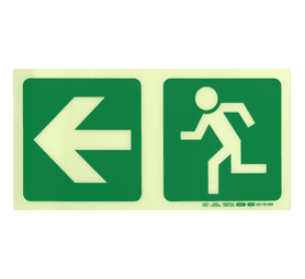 Parrot Products Photoluminescent E2 Arrow Left and Running Man Sign Green 190 mm