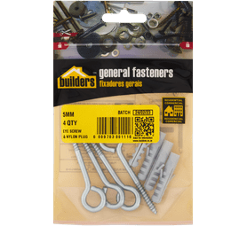 Build and Fix 4 x Eye Screws with Nylon Plugs 5 x 40 mm