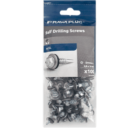 Rawlplug 100 x Self Drilling Screws with Washer 16 x 4.8 mm