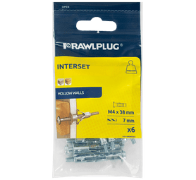 Rawlplug 6 x Interset Cavity Fixing Silver 4 x 38 mm