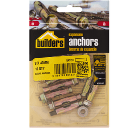 Build and Fix 10 x Sleeve Anchors 8 x 40 mm