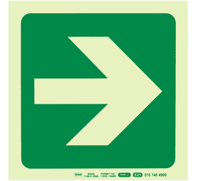 Parrot Products Photoluminescent E21 Arrow Right Sign Green 190 mm