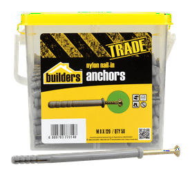 Build and Fix 50 x Nylon Nail in Anchors 8 x 120 mm