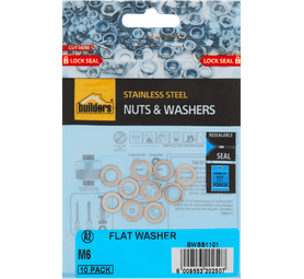 Build and Fix 10 x Stainless Steel Flat Washers (6mm)