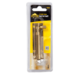 Build and Fix 76 mm Straight Barrel Bolt Polished Brass