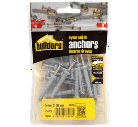 Build and Fix 25 x Nylon Nail in Anchors 5 x 36 mm