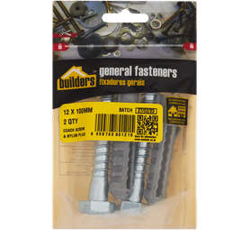 Build and Fix 2 x M14x70 mm Nylon Plugs and Coach Screws 12 x 100 mm