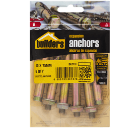 Build and Fix 6 x Sleeve Anchors 10 x 75 mm