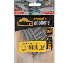 Build and Fix 15 x Nylon Nail in Anchors 6 x 42 mm