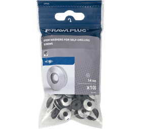 Rawlplug 100 x Round Roofing Washers - Silver (14mm)