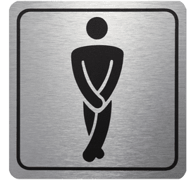 Parrot Products Gents Toilet Sign Black and Silver 150 x 150 mm