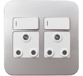 Veti Switch Plug Double - White/Silver
