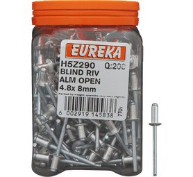 Eureka 200 x Blind Open Rivets 4.8 x 8 mm