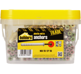 Build and Fix 150 x Plastic Nail in Anchors 8 x 120 mm