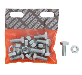 Eureka Galvanised Hex Set Screw and Nut 10 x 25 mm