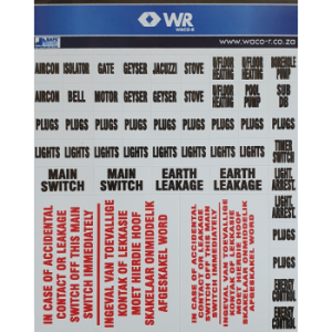 Distribution Board Label Set