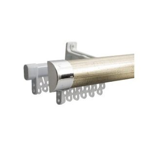 Double Curtain Track 2.5M German/Silver