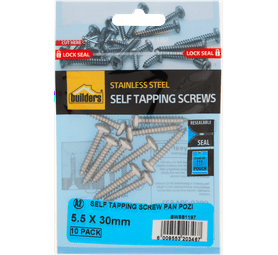 Build and Fix 10 x Self Tapping Pan Pozi Screws 5.5 x 30 mm