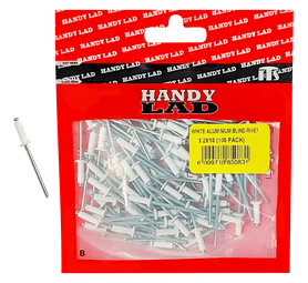 Rutherford 100 x Aluminium Blind Rivets - White 10 x 3.2 mm