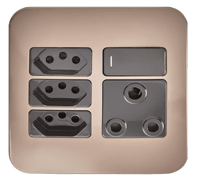 Veti Switch Plug 1x16a 3xeuro - Black/Bronze