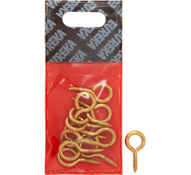 Eureka 2A96 14 x 31 mm Screw Eye Brass Plated 8 Pack