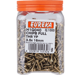 Eureka H1G040 3.5 x 16 mm Chipboard Screw Full 1000 Pack