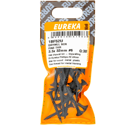 Eureka 30 x Fine Thread Drywall Screws 3.5 x 32 mm