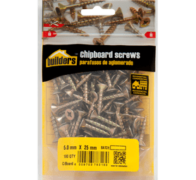 Build and Fix 100 x Chipboard Screws 5 x 25 mm