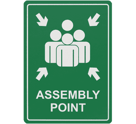 Parrot Products Assembly Point Sign Green and White 297 x 210 mm