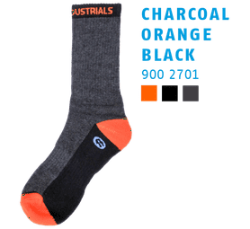 Bata Socks Black and Charcoal and Orange Size 10-14