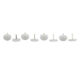 Safe Top Glides Plastic With Nail White 25 mm x 8 Pads