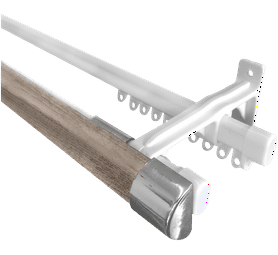 Double Rod and Track Silver 33 x 1500 mm