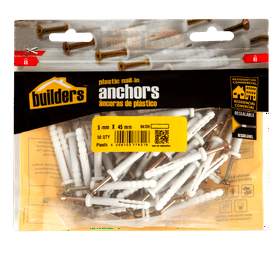 Build and Fix 50 x Nail In Anchor 45 x 5 x 5 mm