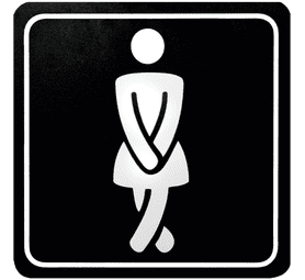 Parrot Products Ladies Toilet Sign White and Black 150 x 150 mm