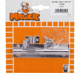 Mackie Barrel Bolt Straight Chrome Plated 100 mm