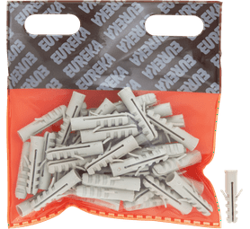 Eureka 3I30 7 x 30 mm Wall Plug Grey 50 Pack