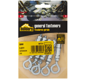 Build and Fix 5 x M5 Expansion Eye Bolts 5 mm