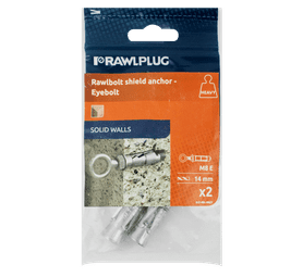 Rawlplug 2 x Shield Anchor Eye Bolt M8 x 14 x 87 mm